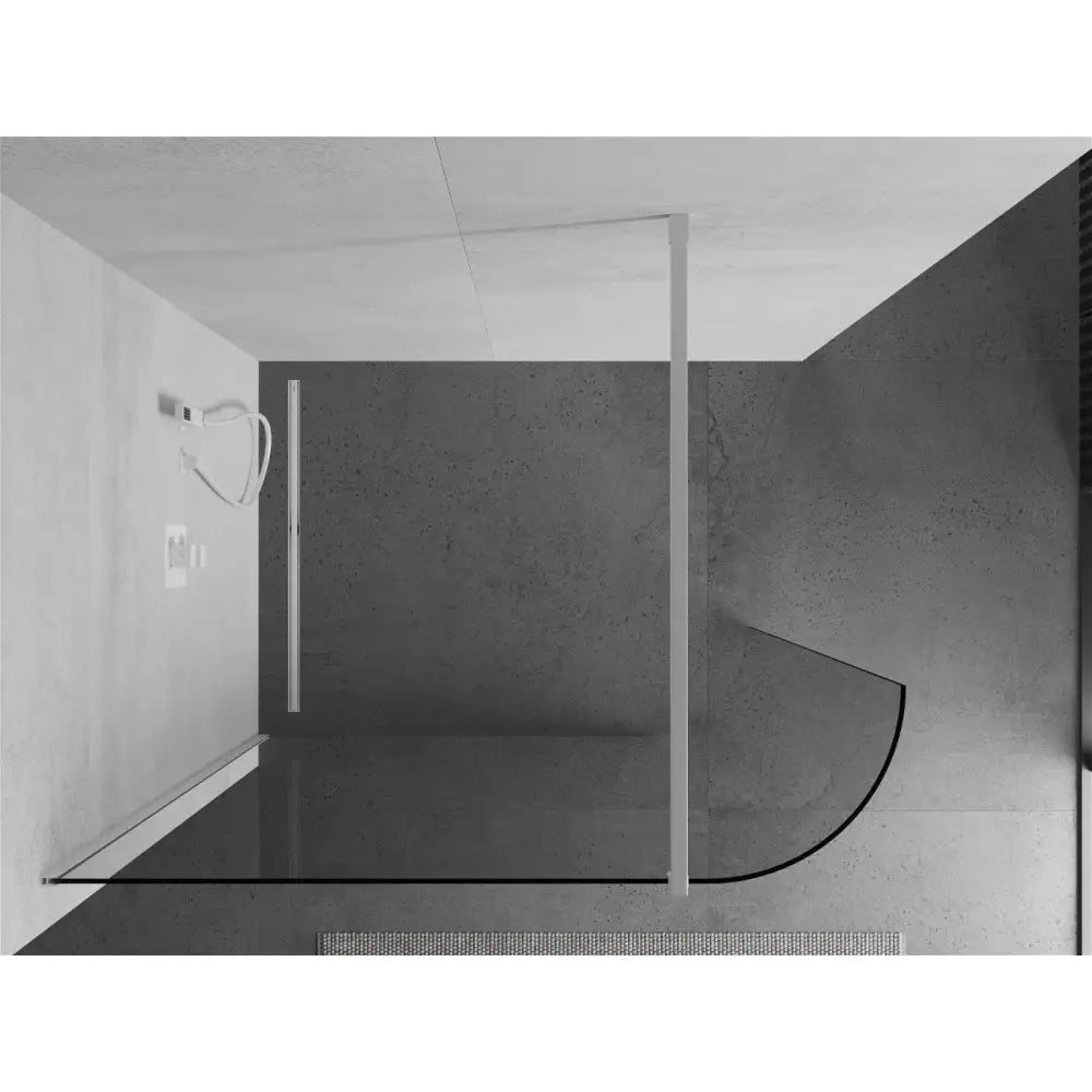 Dusjvegg Avrundet 160x200 Cm Gjennomsiktig 8 Mm Hvit
