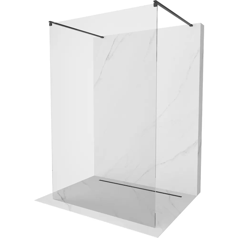 Dusjvegg 100x200 Cm Transparent 8 Mm Svart