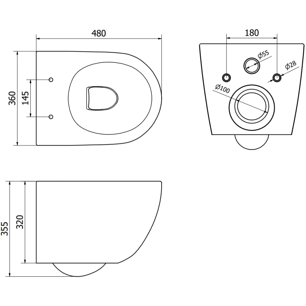 Lena Toalettskål Rimless med Soft-close Sete i Slim Design Duroplast Matt Cappuccino