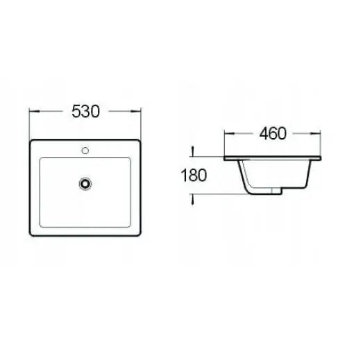 Lora Servant for Nedfelling i Benkeplate 53x46 Cm Hvit