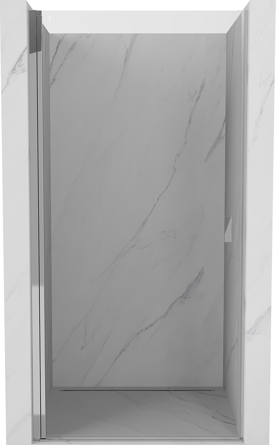 Mexen Mist-B dusjdør 65 cm i transparent glass og krom – frontvisning