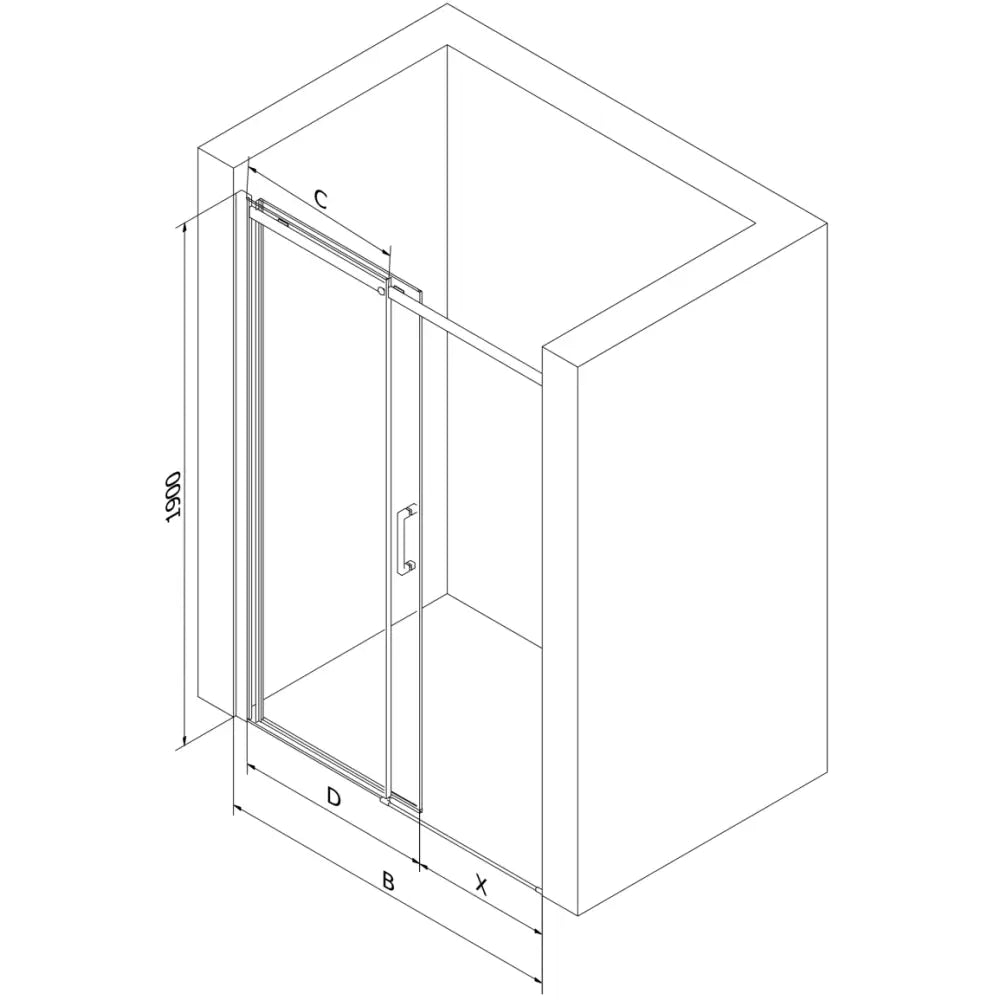 Skyvedører for Dusj 110 Cm Gjennomsiktig Krom