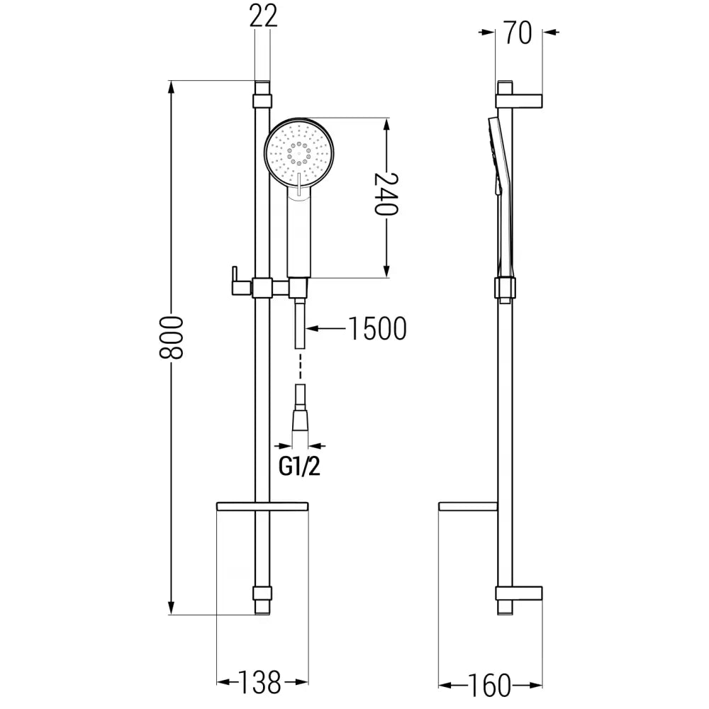 Pecos Dq40 Dusjsett Krom - 72704dq40