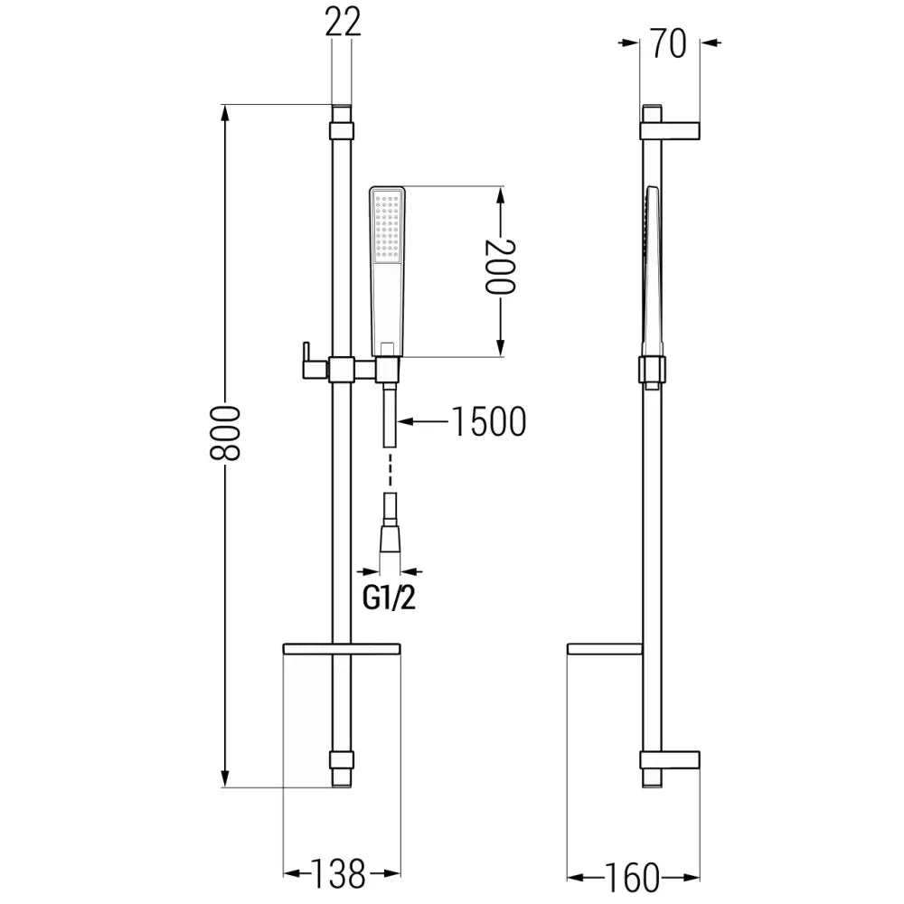 Pecos Dq72 Dusjsett Svart - 72704dq72