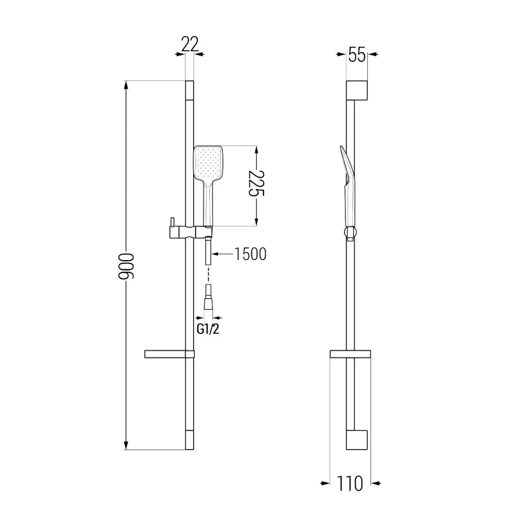 Pecos Ds75 Badekarsett Krom - 72703ds75