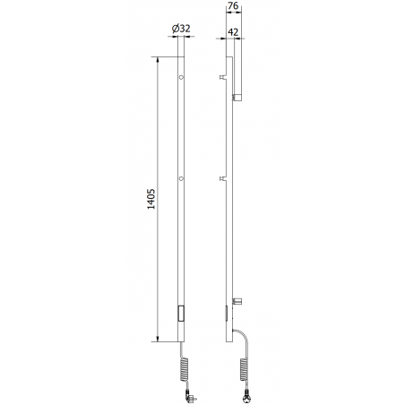 Håndkletørker Pino Med Håndkleholdere 1405 x 32 mm, 75 W, Hvit