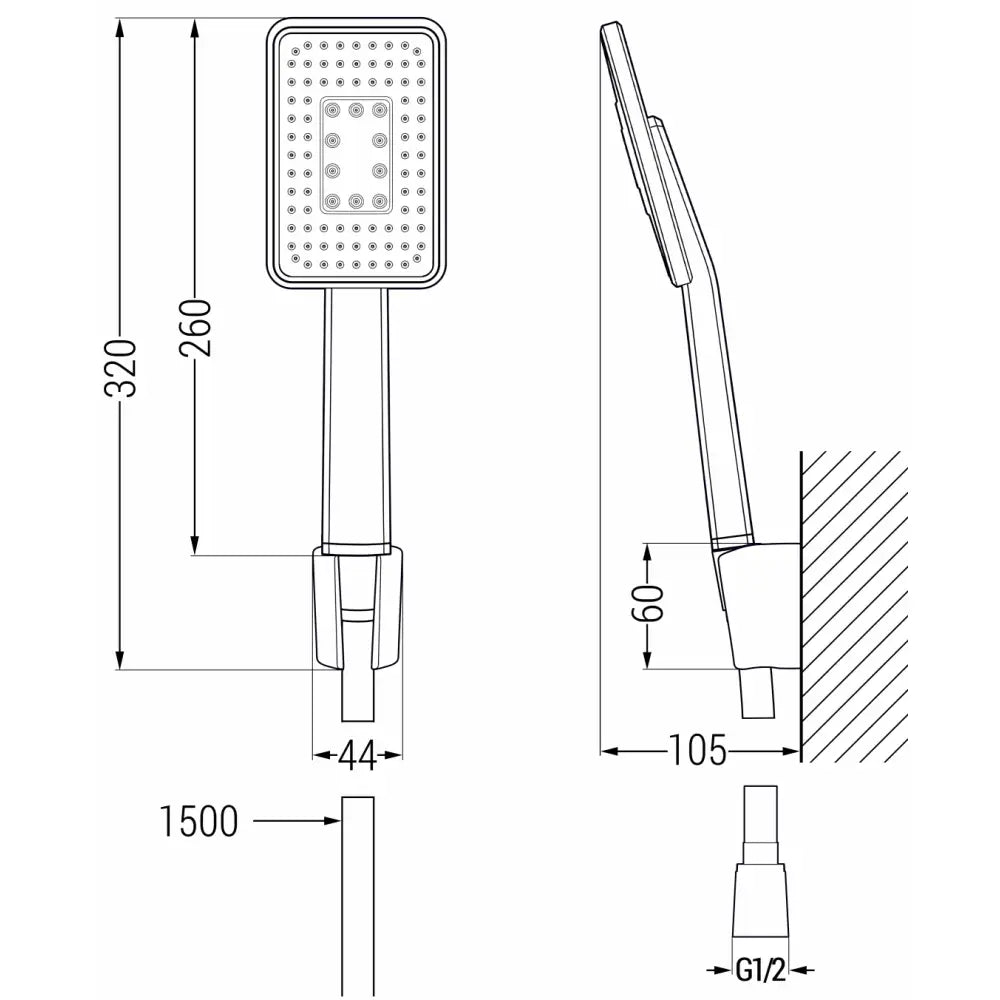 Dusjsett Svart/krom S2