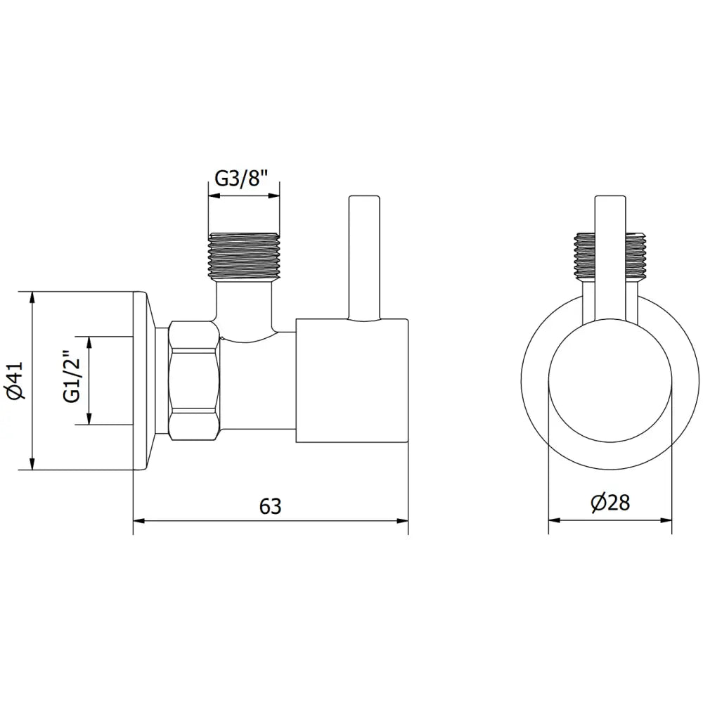 R1 Vinkelventil for Batteri 1/2’’x3/8’’ Svart - 79970-