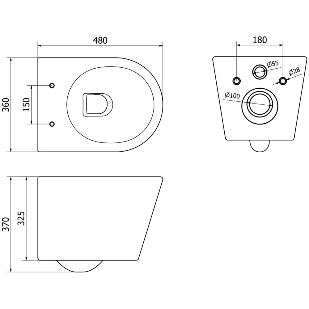 Rico Toalettskål Rimless med Soft-close Sete Slim Duroplast Matt Cappuccino