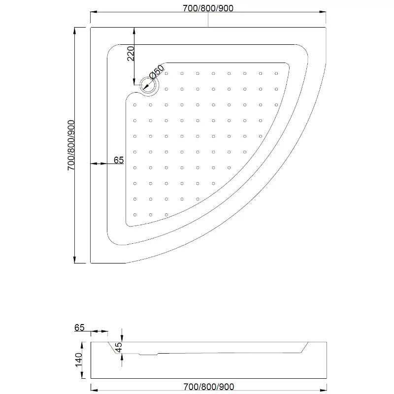 Rio Halvrund Dusjbase 80x80 Cm Hvit