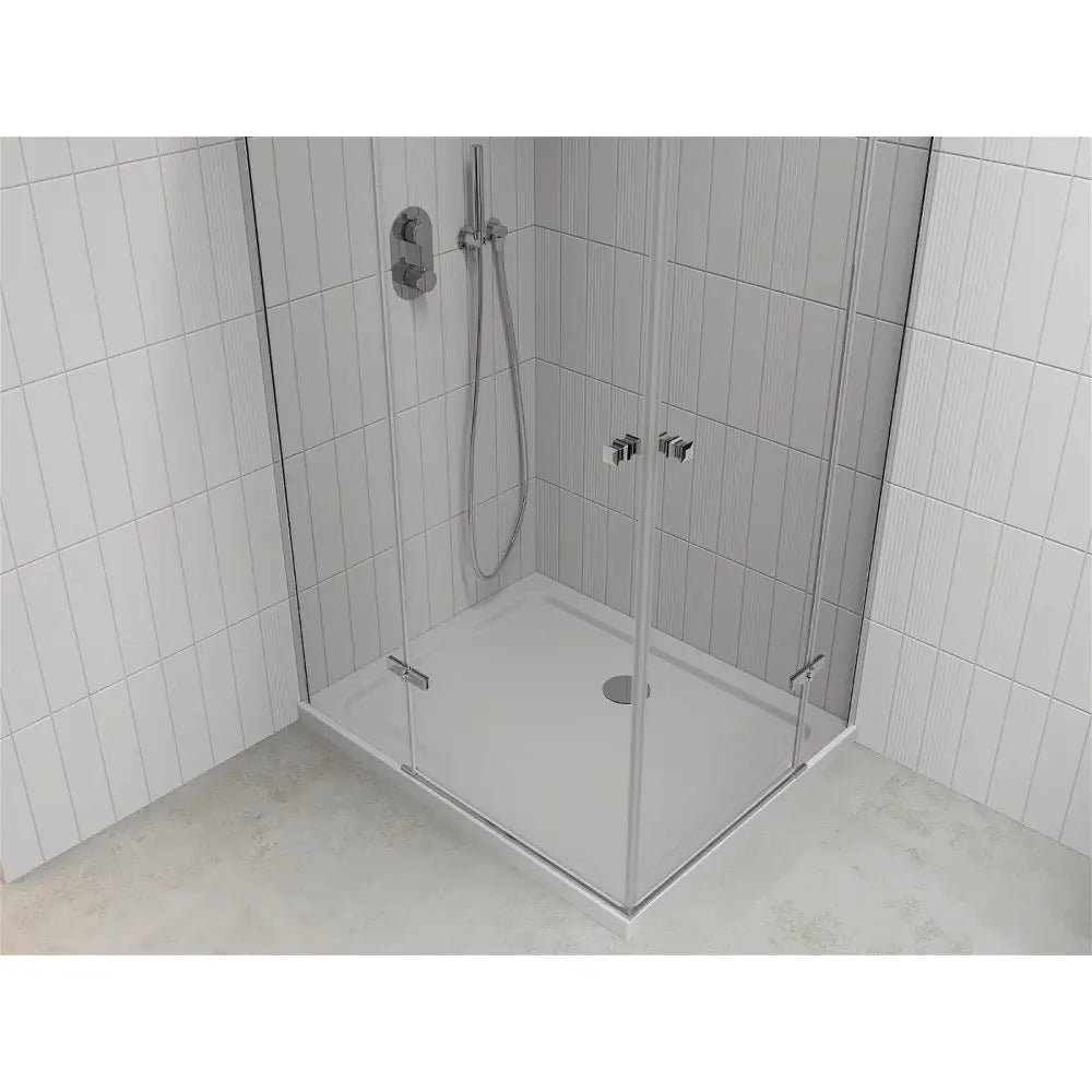 Dusjhjørne med Dusjbrett Svingdør 90x80 Cm Gjennomsiktig Krom