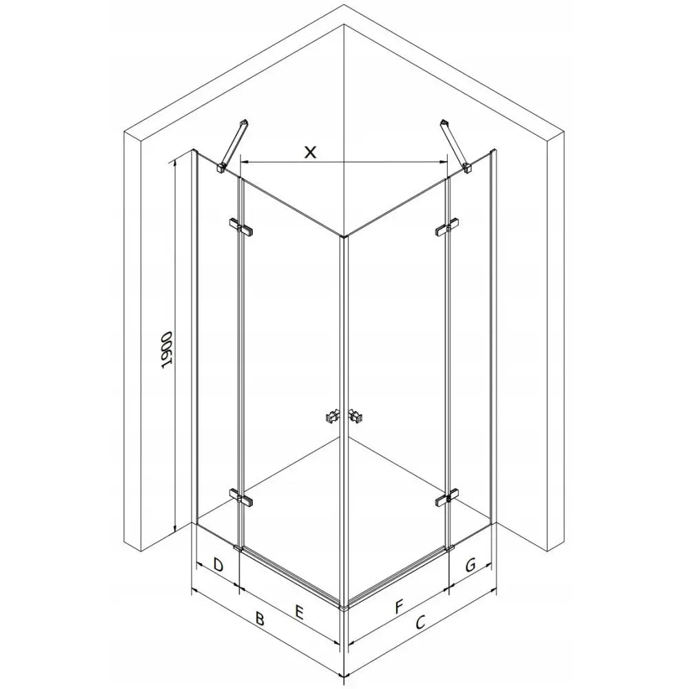 Dusjhjørne med Dusjbrett Svingdør 90x90 Cm Gjennomsiktig Svart S2