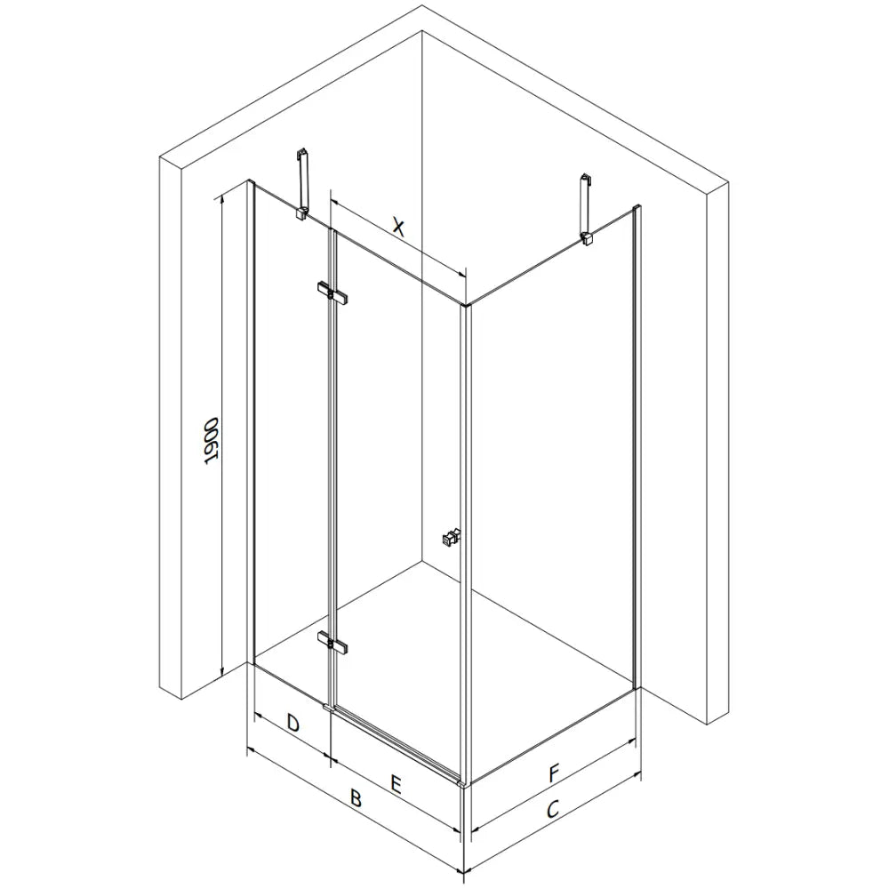 Dusjhjørne med Dusjbrett 70x80 Cm Gjennomsiktig Gull + Lavt Dusjkar