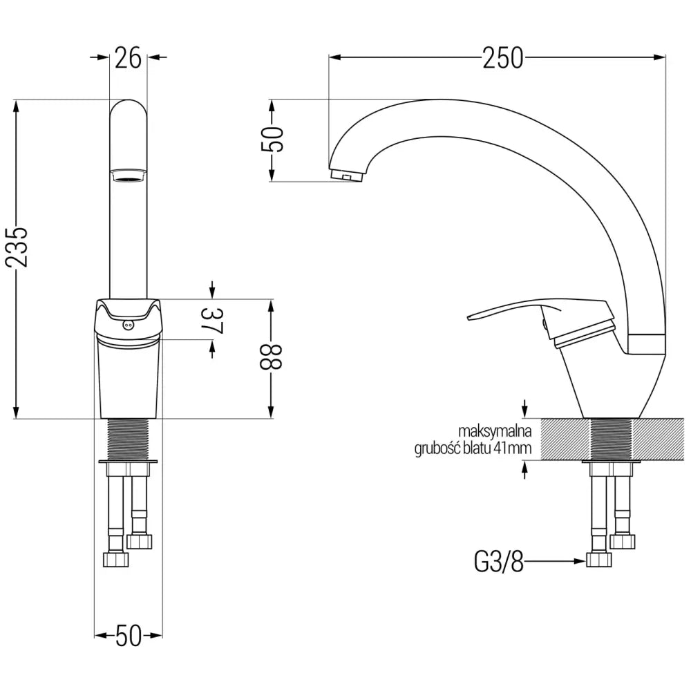 Kjøkkenbatteri Svart S11