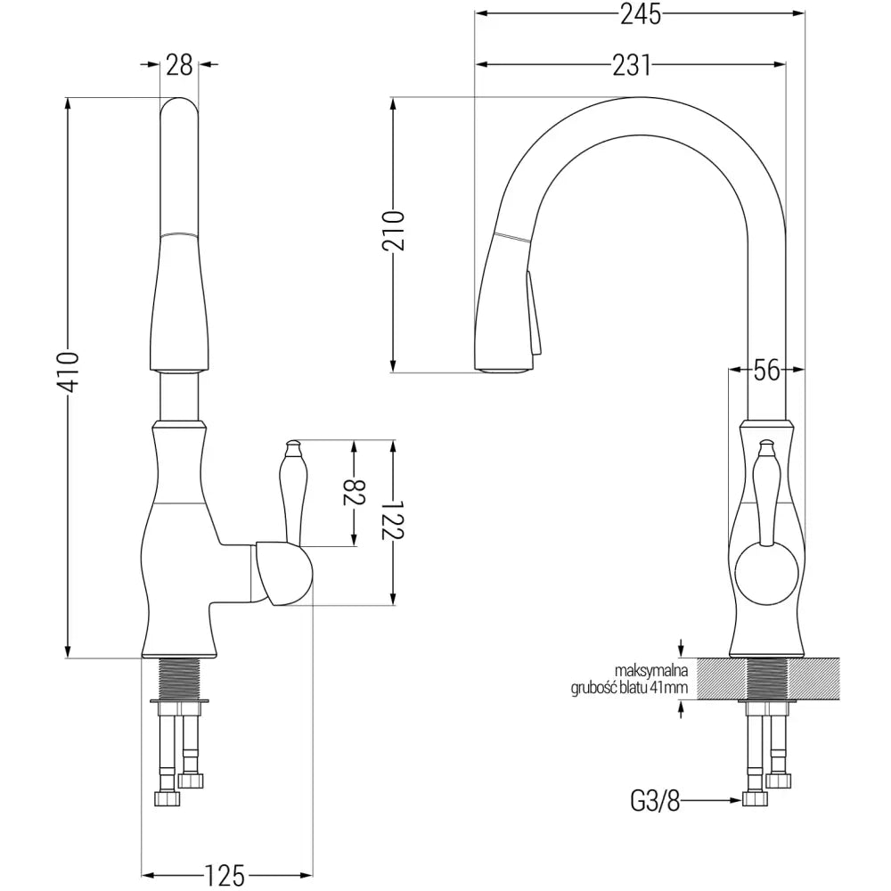 Kjøkkenbatteri Svart S13