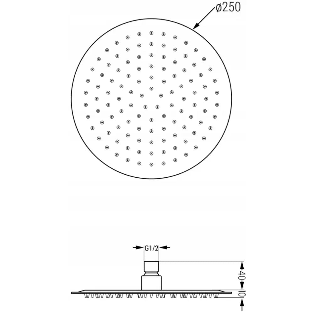 Slim Dusjhode 25 Cm med Dusjarm Grafitt - 79225211-