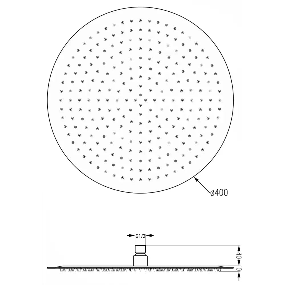 Slim Dusjhode 40 Cm Svart - 79240