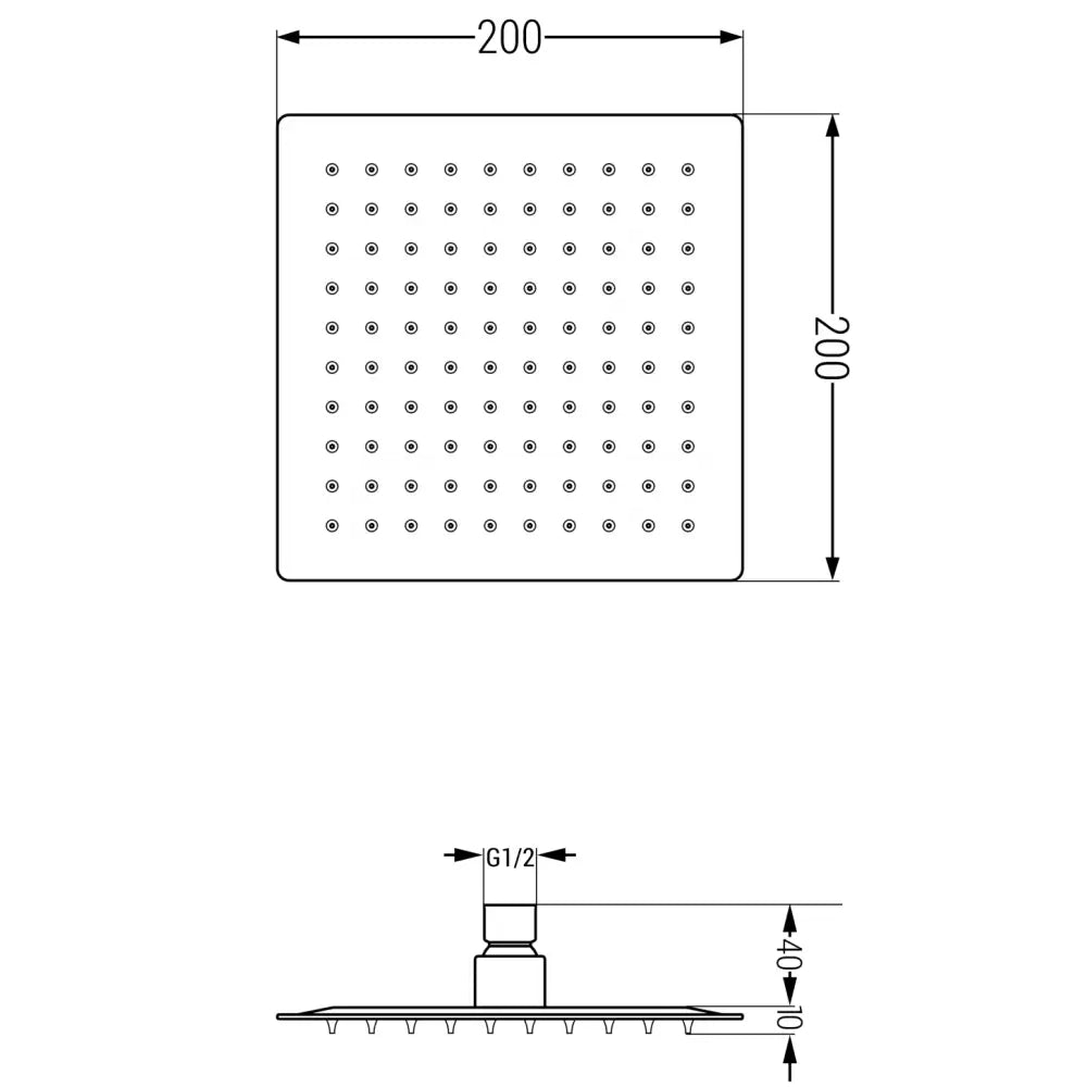 Slim Regndusj 20x20 Cm Krom - 79120-