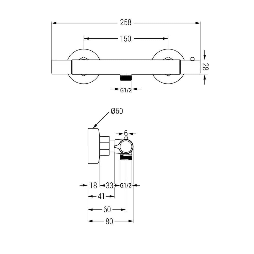 Slim Termostatisk Dusjbatteri Gull - 77105