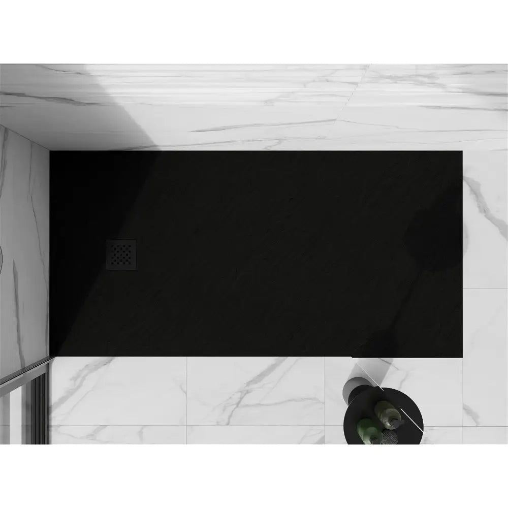 Stone + Kompositt Dusjbunn Rektangulær 200x90 Cm Svart med Svart Deksel - 44709020-b