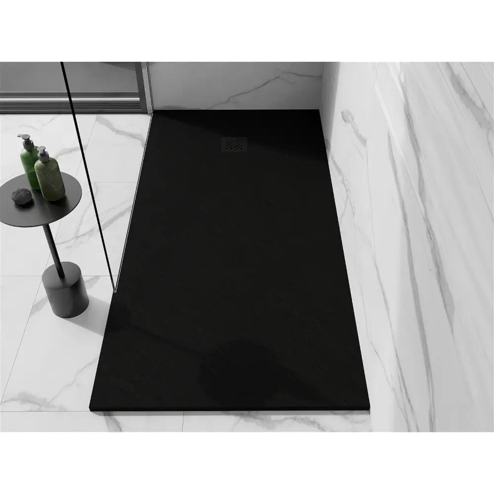 Stone + Kompositt Dusjbunn Rektangulær 200x90 Cm Svart med Svart Deksel - 44709020-b