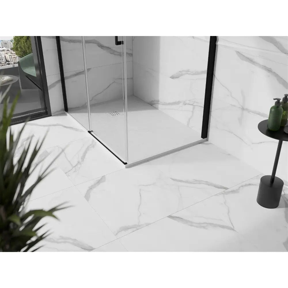 Stone + Kompositt Rektangulært Dusjbrett 100x80 Cm Hvitt