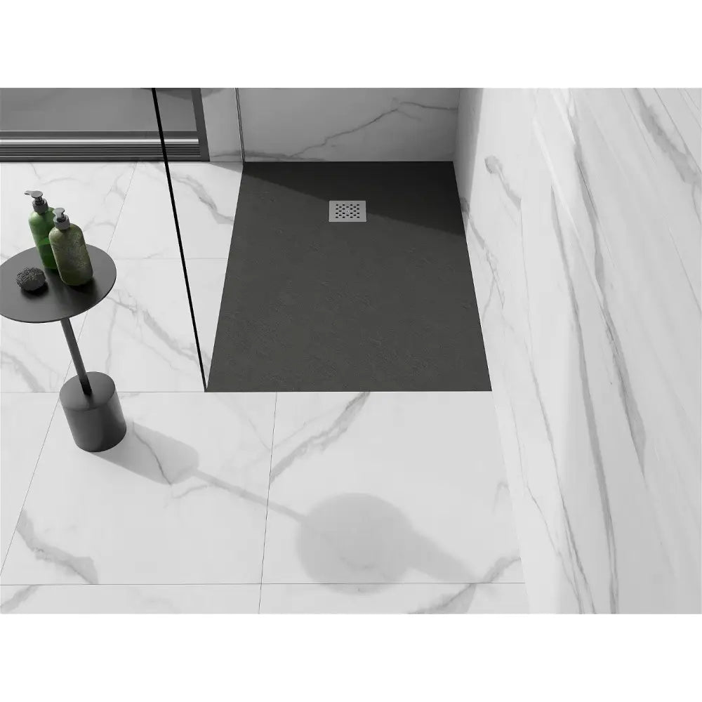 Stone + Kompositt Rektangulært Dusjbrett 120x100 Cm Antrasitt