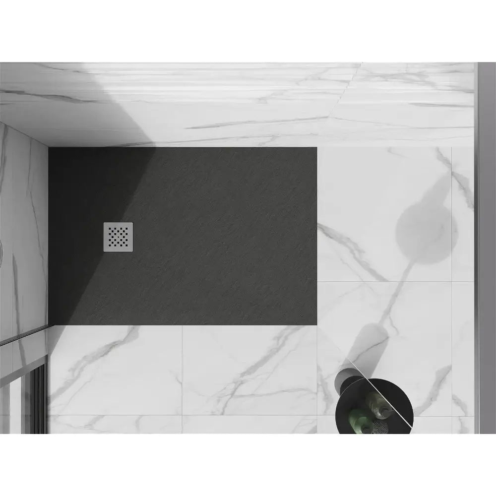 Stone + Kompositt Rektangulært Dusjbrett 120x100 Cm Antrasitt