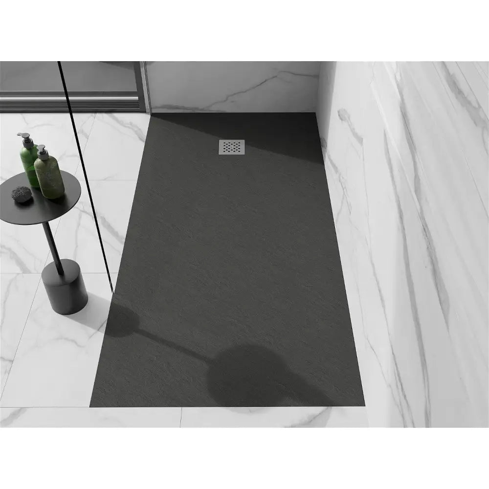 Stone + Kompositt Rektangulært Dusjbrett 160x100 Cm Antrasitt