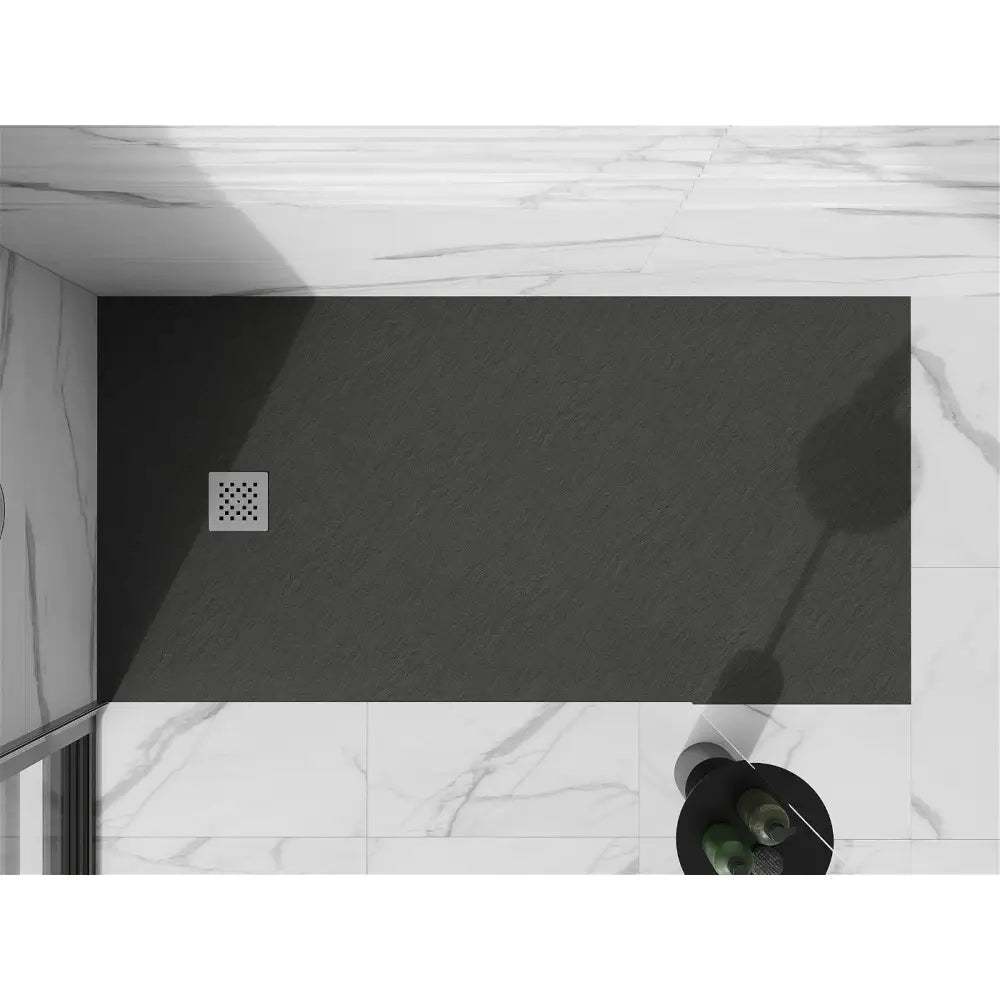 Stone + Kompositt Rektangulært Dusjbrett 160x100 Cm Antrasitt