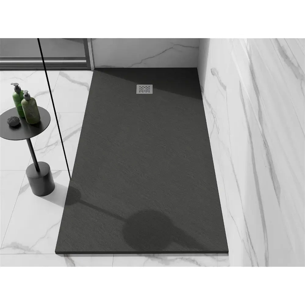 Stone + Kompositt Rektangulært Dusjbrett 160x100 Cm Antrasitt
