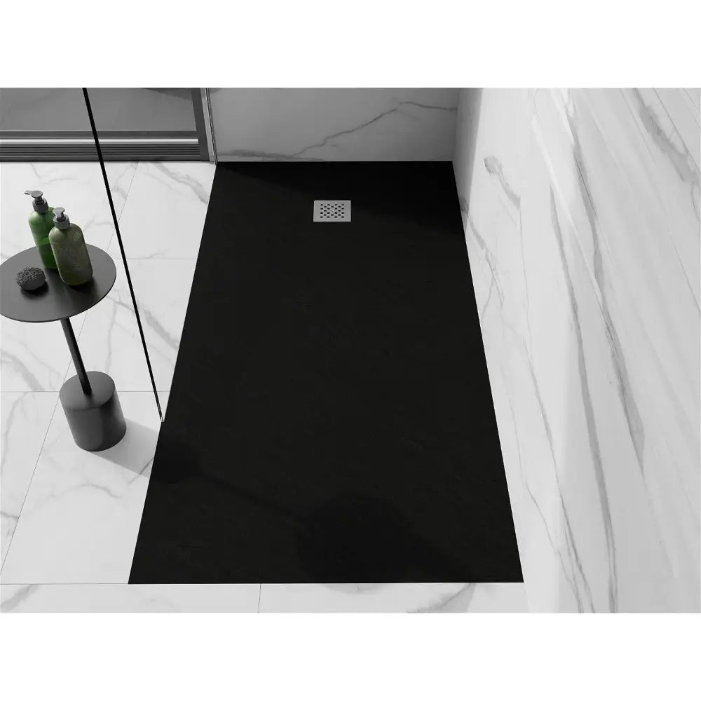 Stone + Kompositt Rektangulært Dusjbrett 180x80 Cm Svart