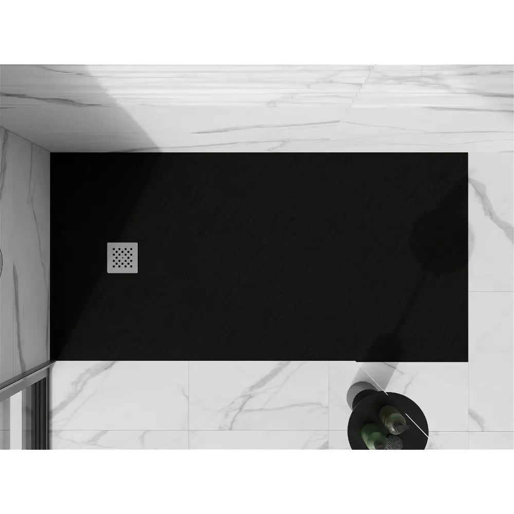 Stone + Kompositt Rektangulært Dusjbrett 180x80 Cm Svart