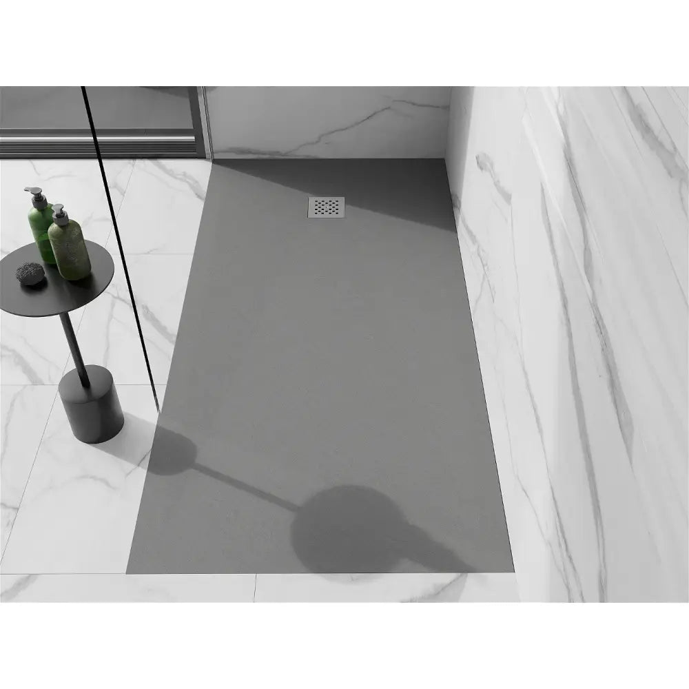 Stone + Kompositt Rektangulært Dusjbrett 180x90 Cm Grå-betong