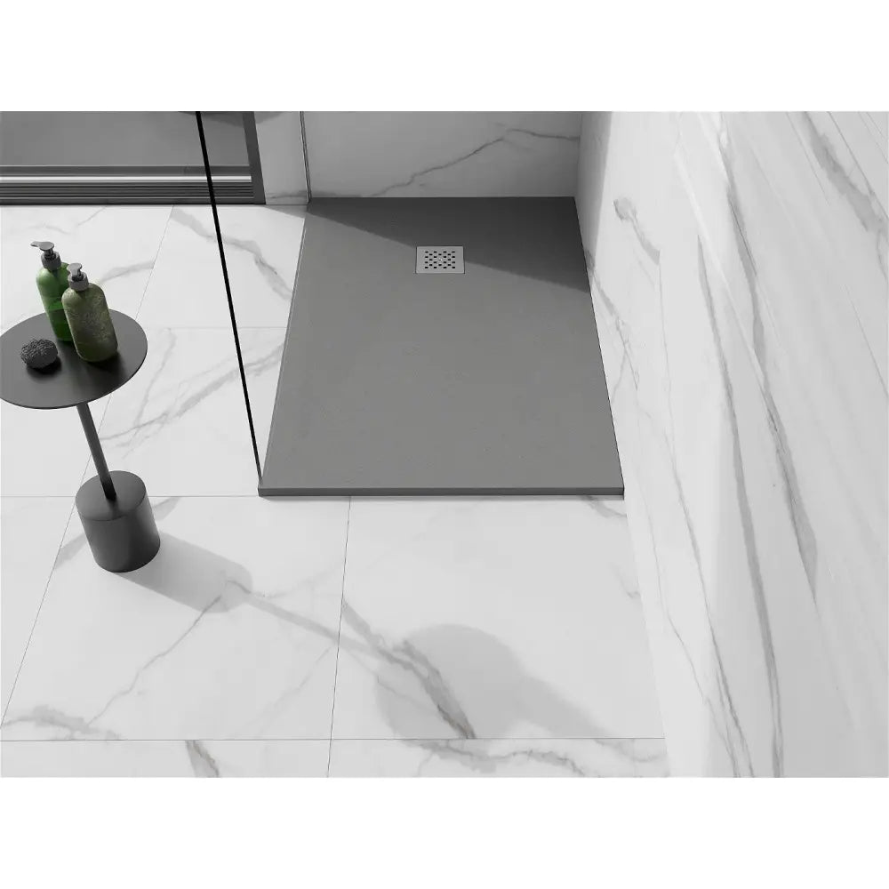 Stone + Kompositt Rektangulært Dusjkabinett 110x70 Cm Grå-betong