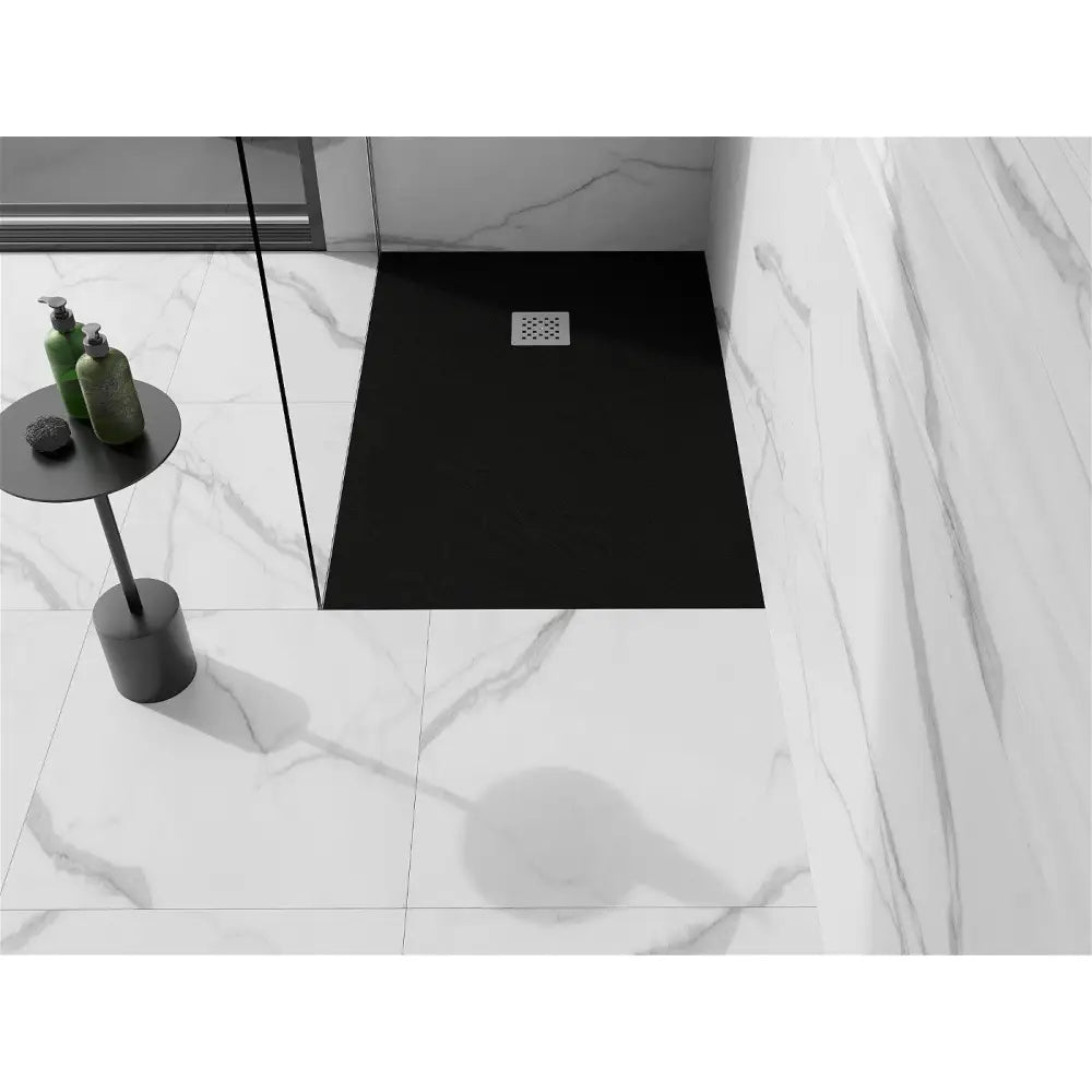 Stone + Rektangulær Kompositt Dusjbunn 140x80 Cm Svart