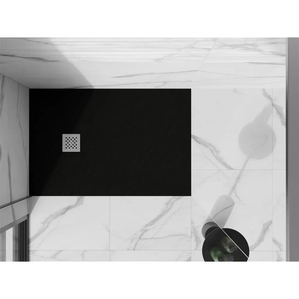Stone + Rektangulær Kompositt Dusjbunn 140x80 Cm Svart