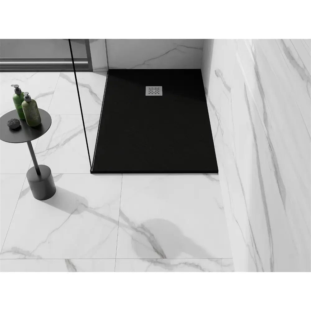 Stone + Rektangulær Kompositt Dusjbunn 140x80 Cm Svart