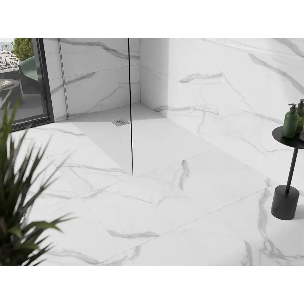 Stone + Rektangulær Komposittdusjbunn 120x80 Cm Hvit