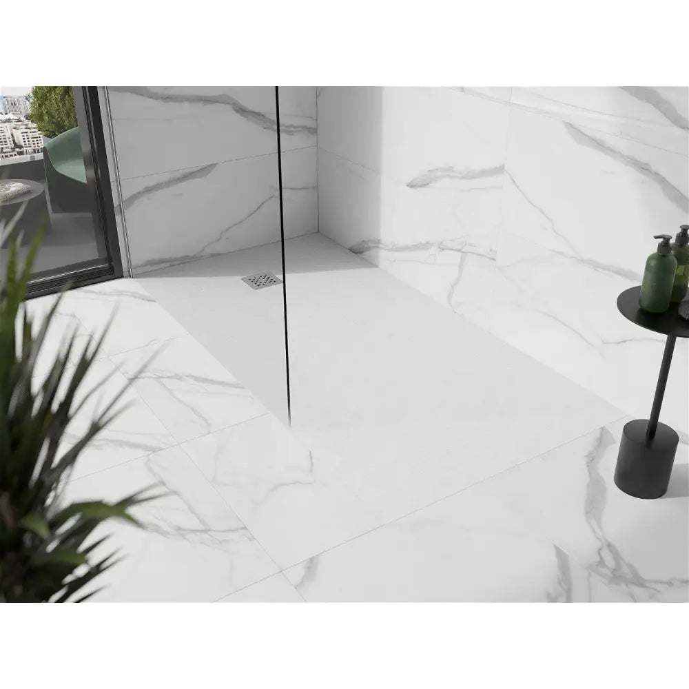 Stone + Rektangulært Kompositt Dusjbrett 180x90 Cm Hvitt