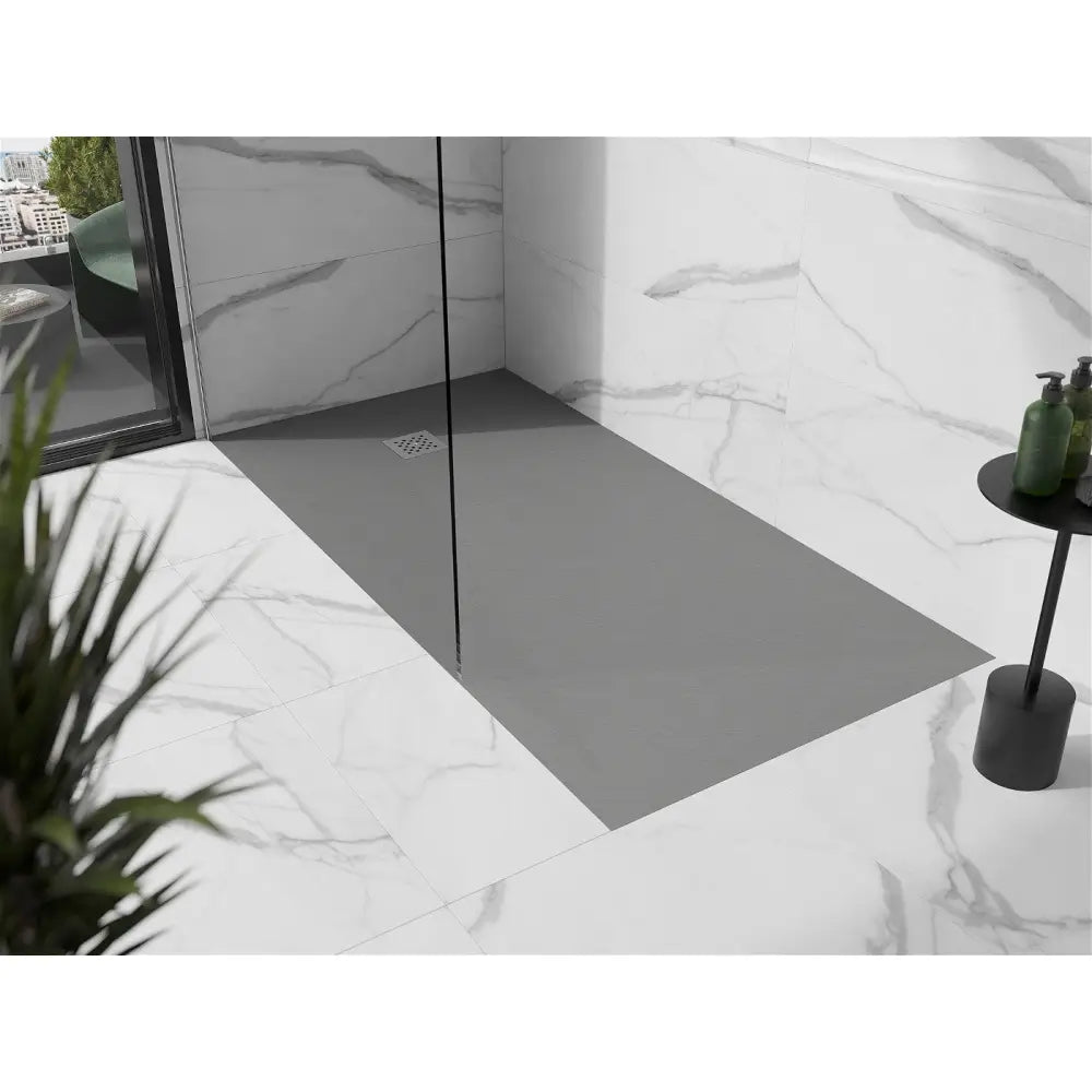 Stone + Rektangulært Kompositt Dusjbrett 200x80 Cm Grå-betong