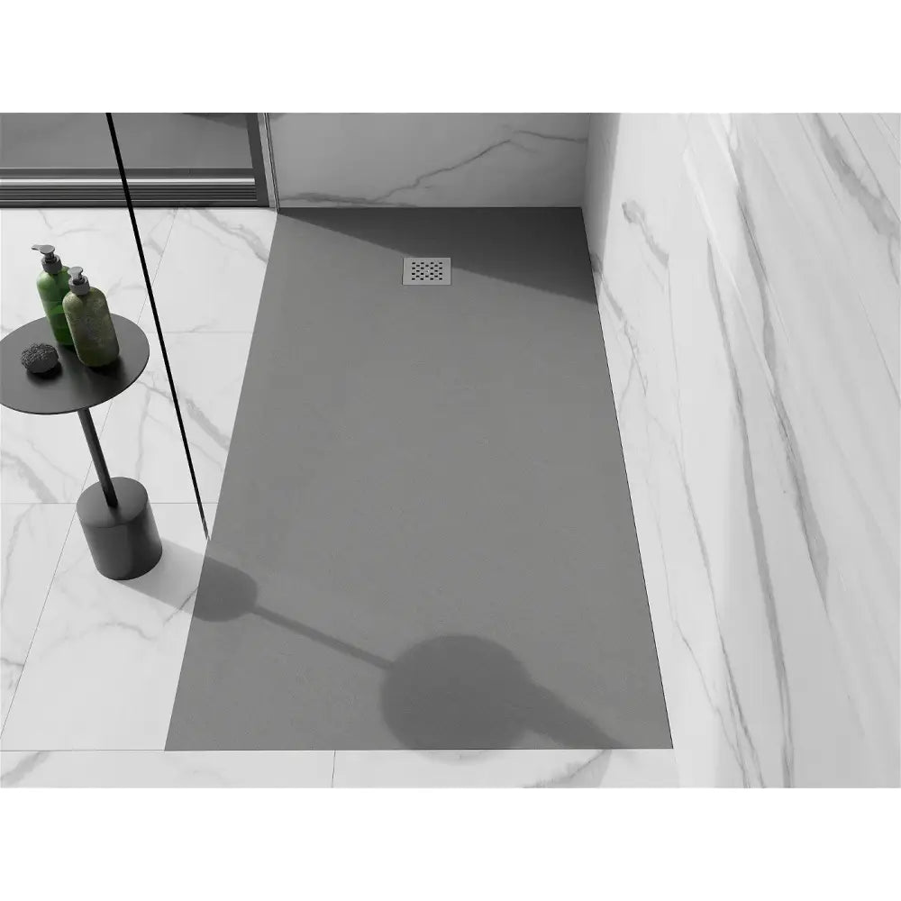 Stone + Rektangulært Kompositt Dusjbrett 200x80 Cm Grå-betong