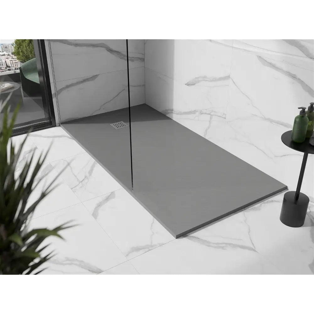 Stone + Rektangulært Kompositt Dusjbrett 200x80 Cm Grå-betong