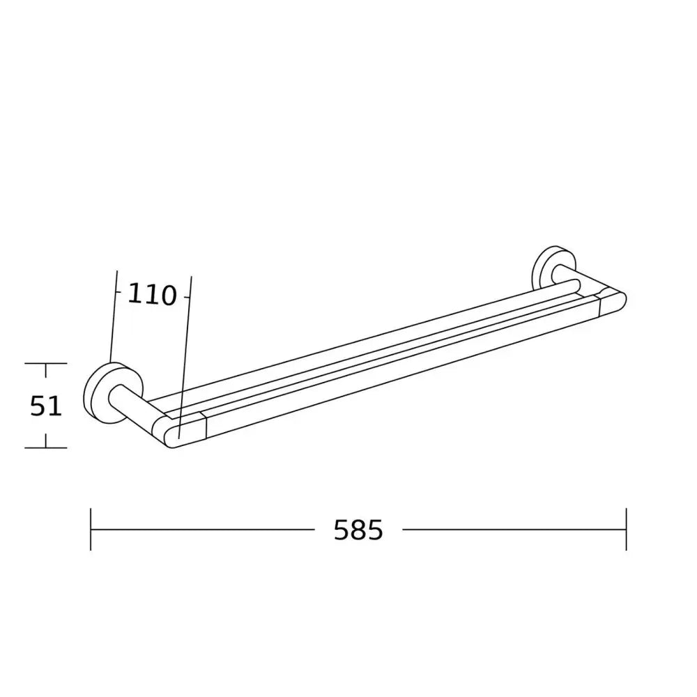 Tiber Dobbel Håndklehenger Krom - 7050525