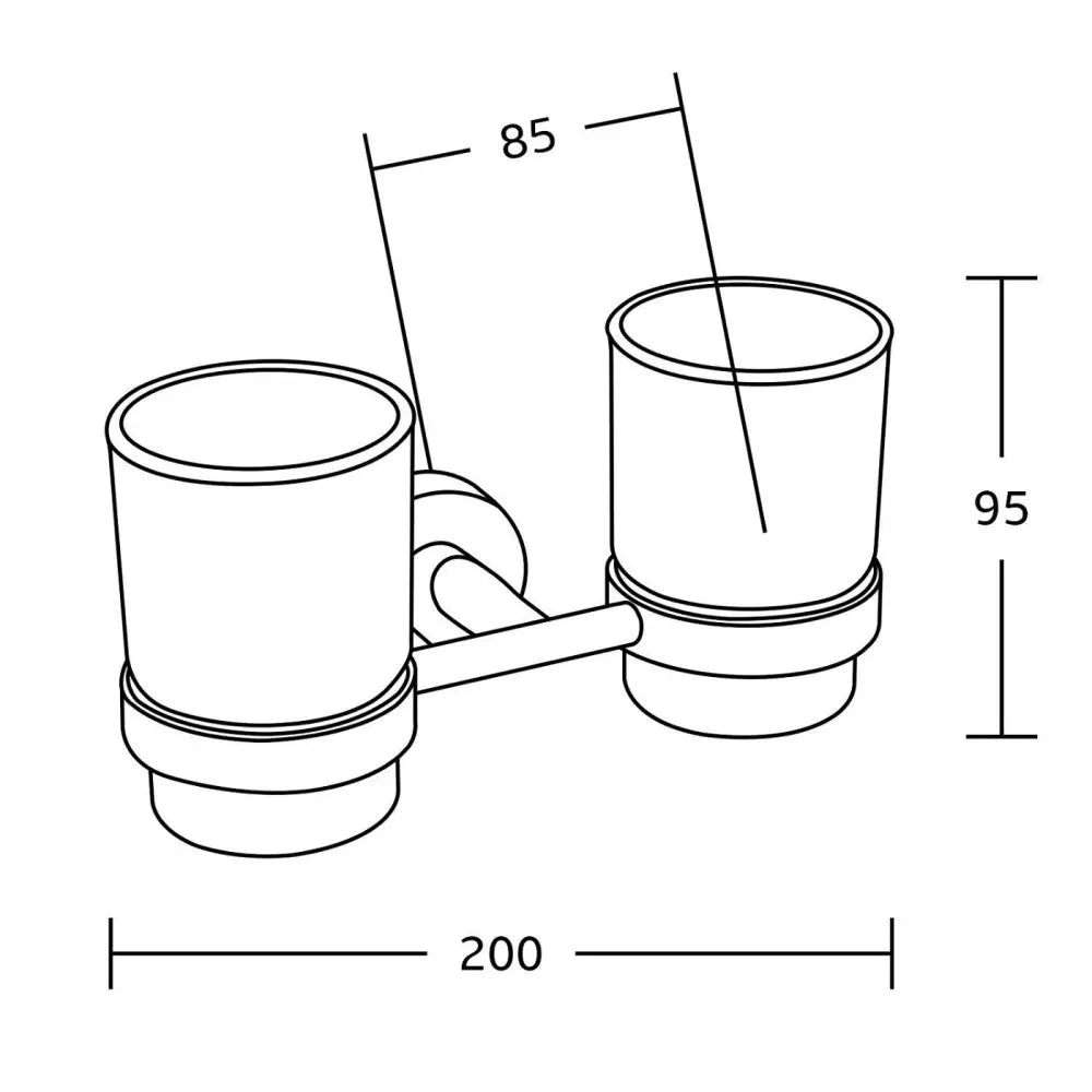 Tiber Dobbelt Tannbørstekrus Krom - 7050552