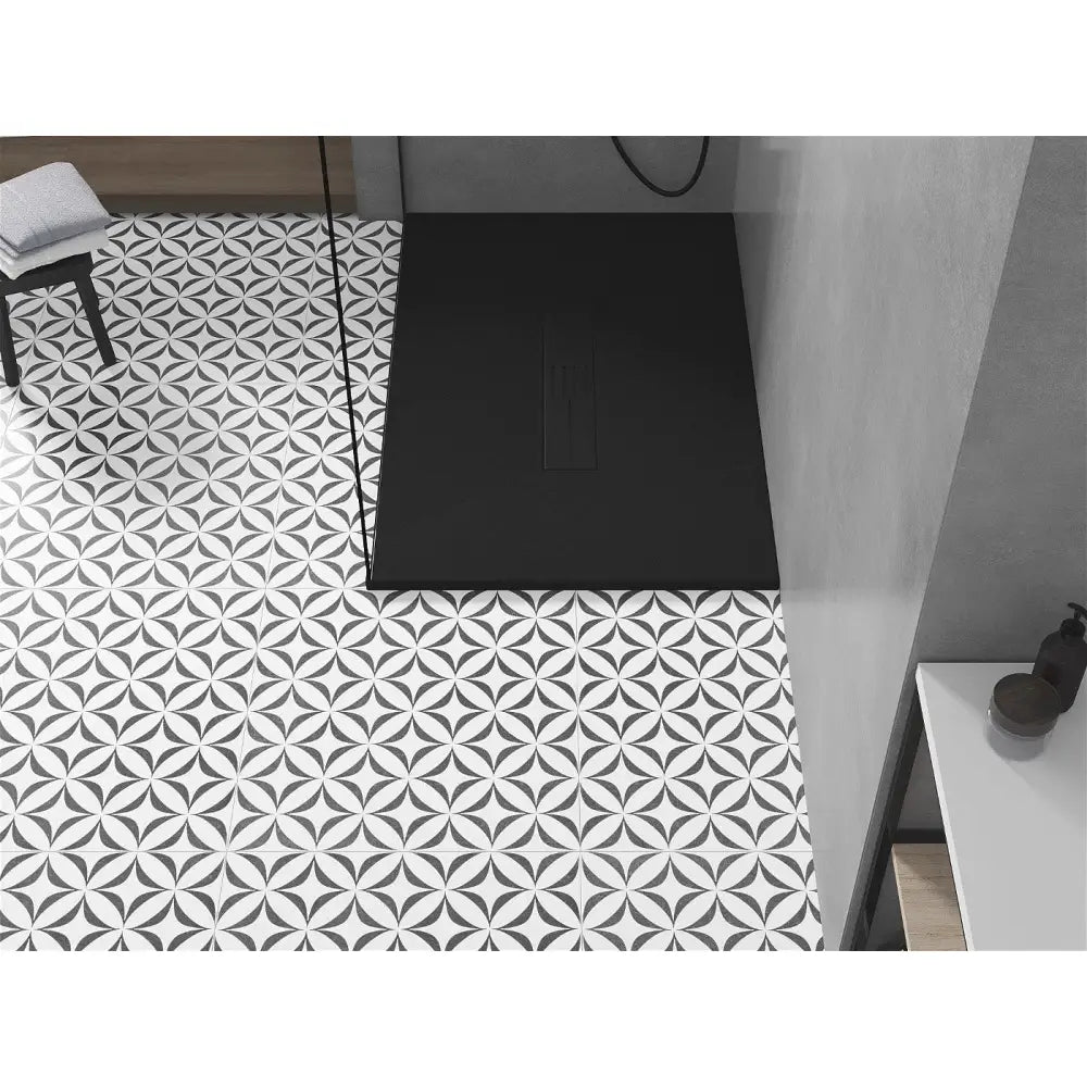 Toro Rektangulær Dusjbrett Smc 110x90 Cm Svart med Svart Deksel - 43709011-b