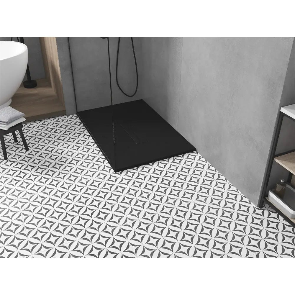 Toro Rektangulær Dusjbrett Smc 110x90 Cm Svart med Svart Deksel - 43709011-b