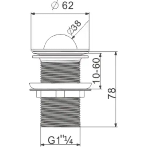 Trykk-klikk Roterende Propp Svart - 79913-