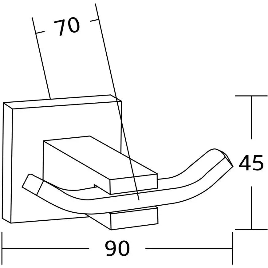 Vane Dobbel Håndklekrok Krom - 7020935