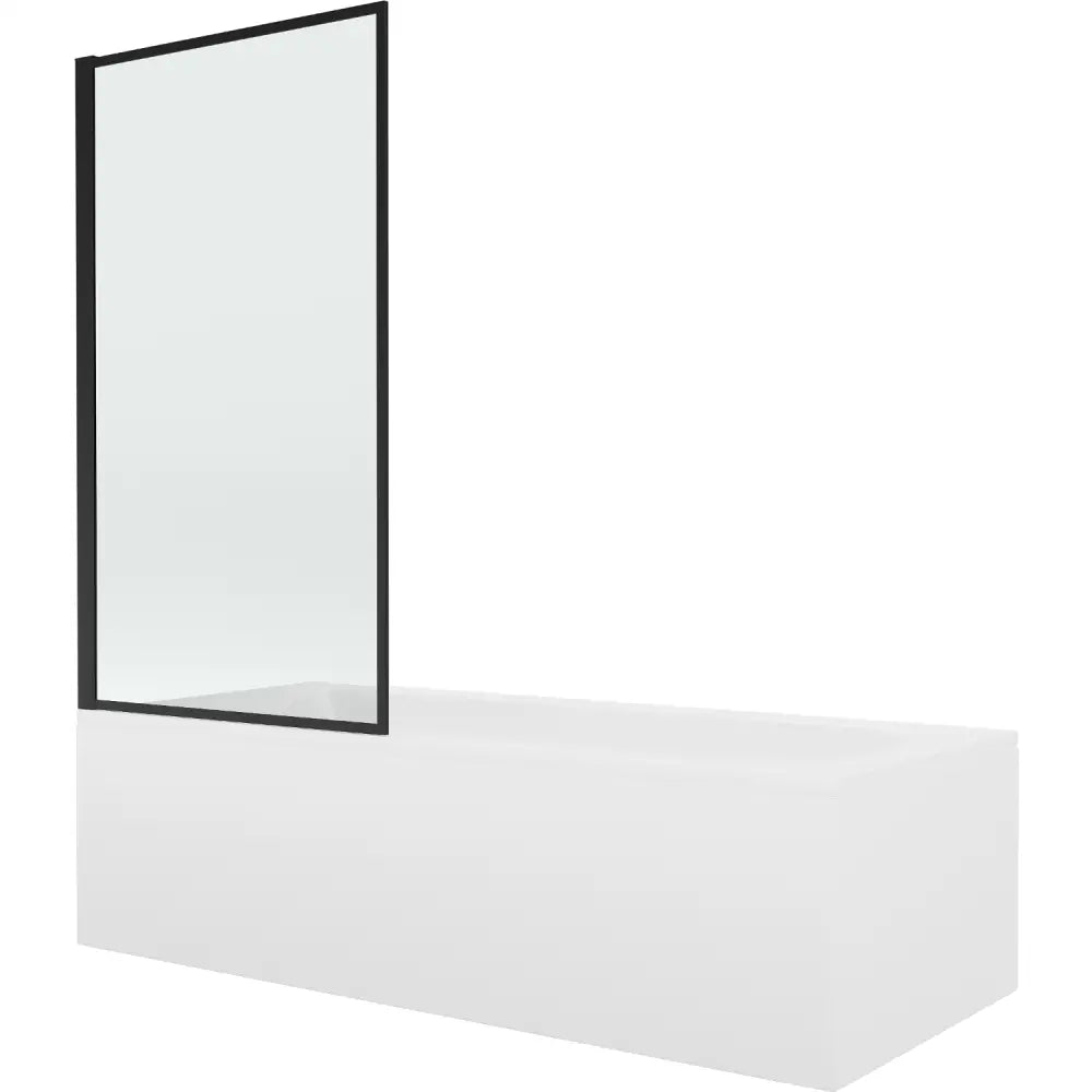 Vega Rektangulært Badekar 150x70 Cm med Kabinett og 1-dørs Sidepanel 70 Cm Svart Mønster - 550115070x